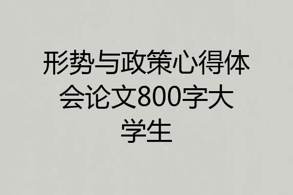 形势与政策心得体会论文800字大学生