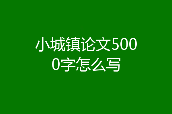 小城镇论文5000字怎么写