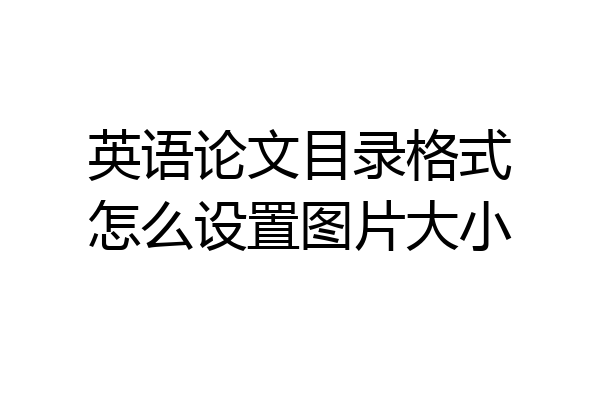 英语论文目录格式怎么设置图片大小