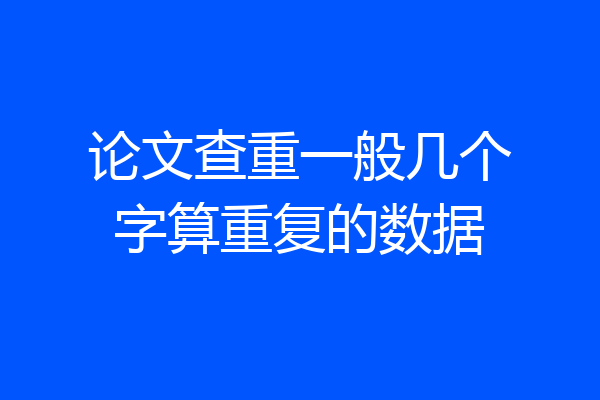论文查重一般几个字算重复的数据