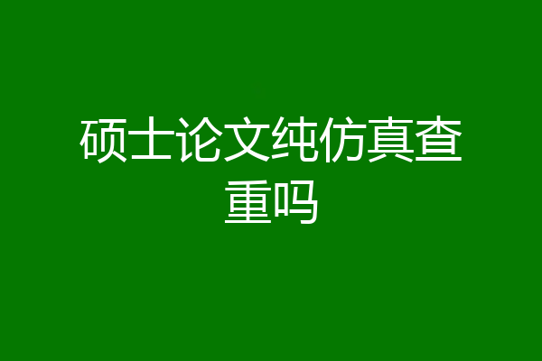 硕士论文纯仿真查重吗