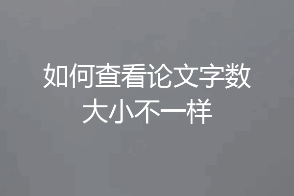 如何查看论文字数大小不一样