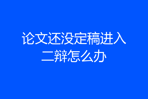 论文还没定稿进入二辩怎么办