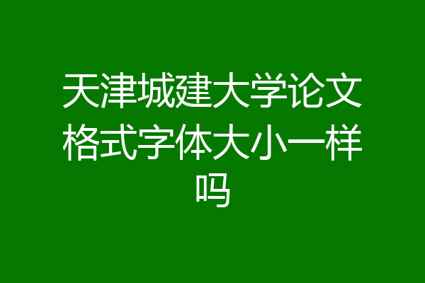 天津城建大学论文格式字体大小一样吗