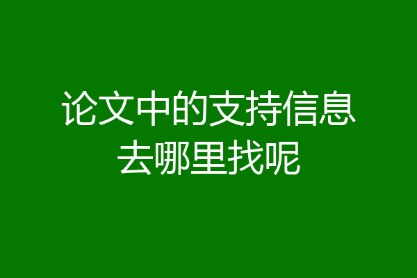 论文中的支持信息去哪里找呢