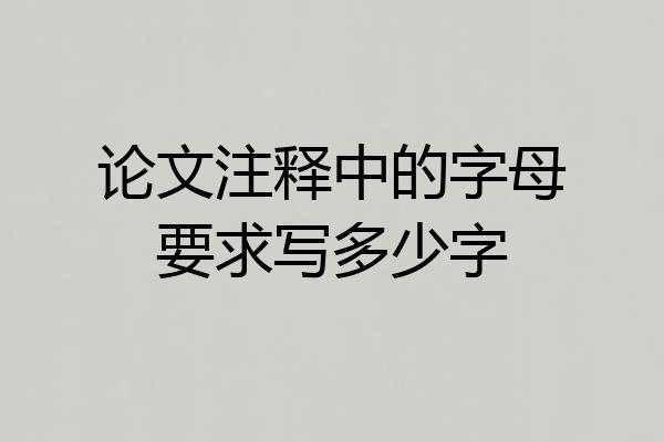 论文注释中的字母要求写多少字