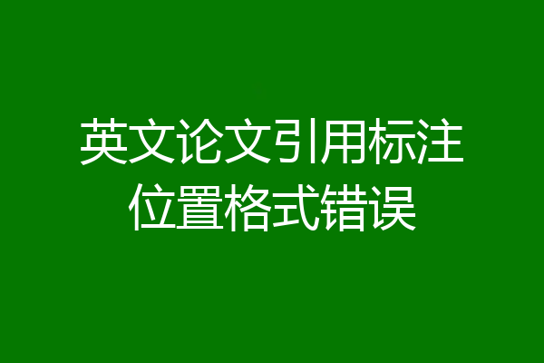 英文论文引用标注位置格式错误