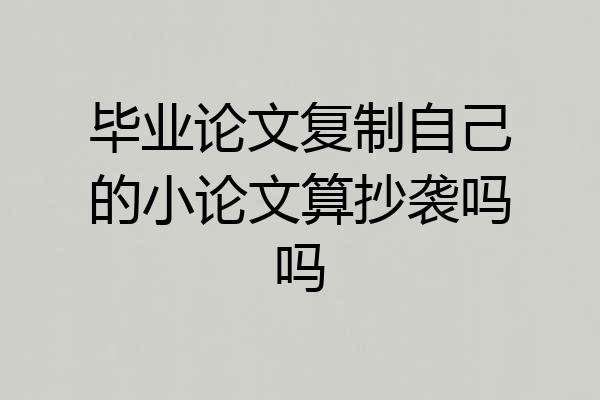 毕业论文复制自己的小论文算抄袭吗吗