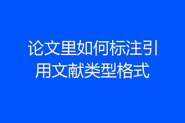 论文里如何标注引用文献类型格式