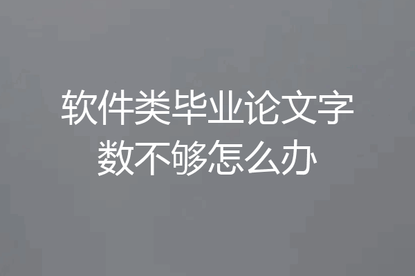 软件类毕业论文字数不够怎么办