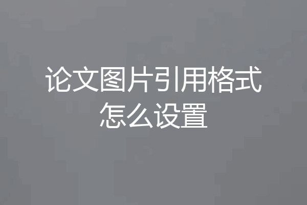 论文图片引用格式怎么设置