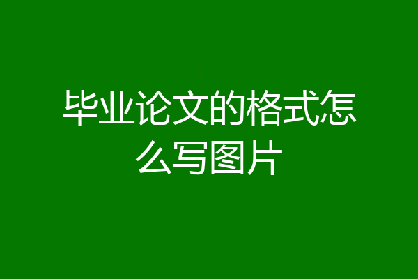 毕业论文的格式怎么写图片