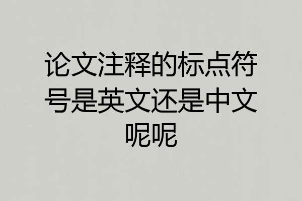 论文注释的标点符号是英文还是中文呢呢