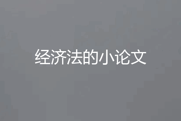 经济法的小论文