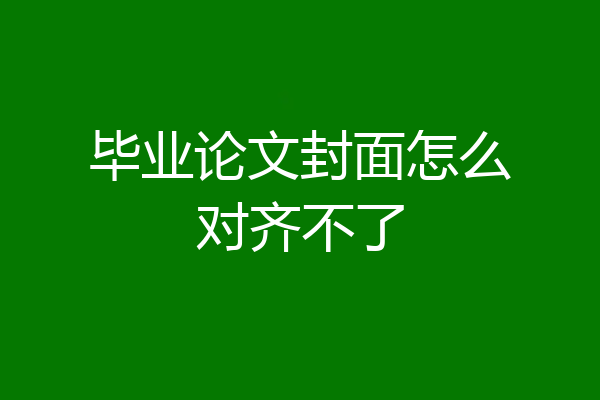 毕业论文封面怎么对齐不了