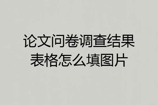 论文问卷调查结果表格怎么填图片