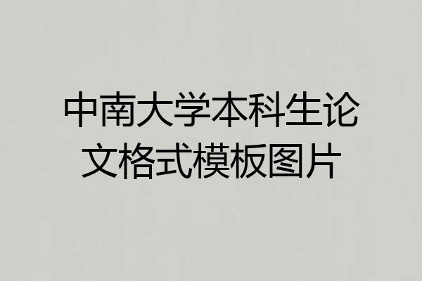 中南大学本科生论文格式模板图片