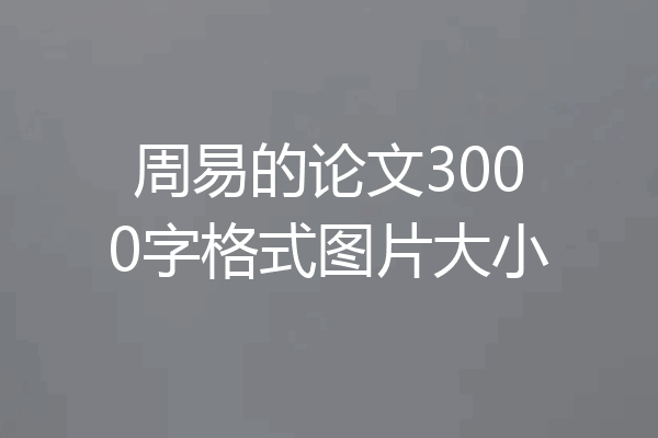 周易的论文3000字格式图片大小