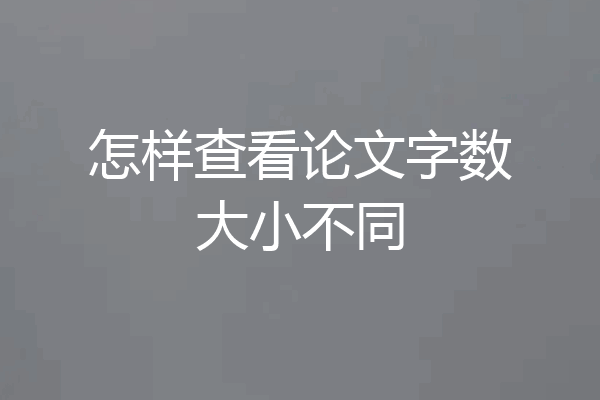 怎样查看论文字数大小不同