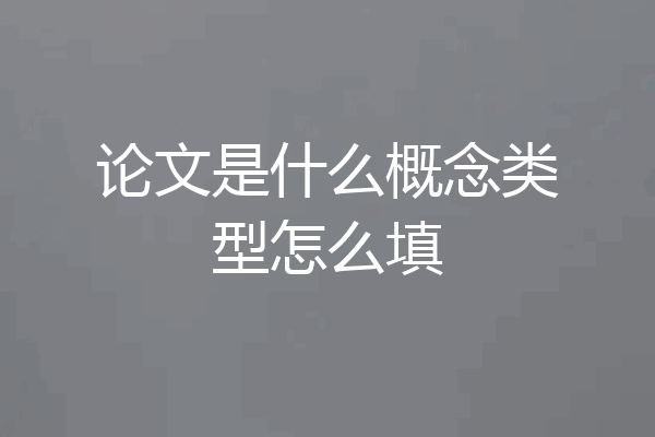 论文是什么概念类型怎么填