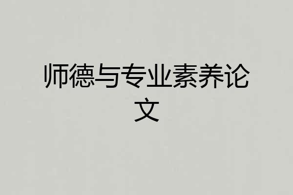 师德与专业素养论文