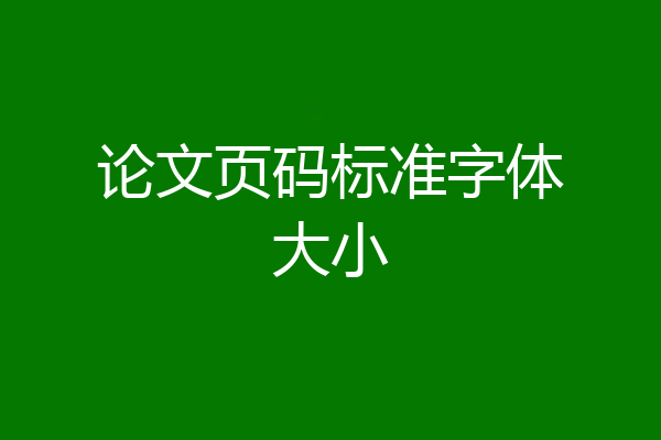 论文页码标准字体大小