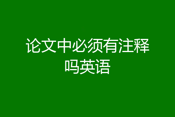 论文中必须有注释吗英语