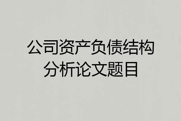 公司资产负债结构分析论文题目