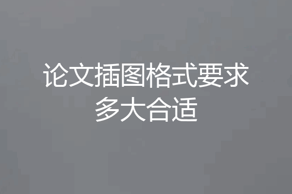 论文插图格式要求多大合适
