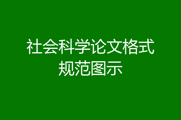 社会科学论文格式规范图示