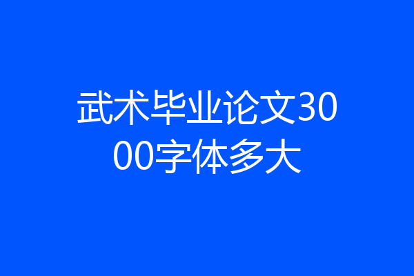 武术毕业论文3000字体多大