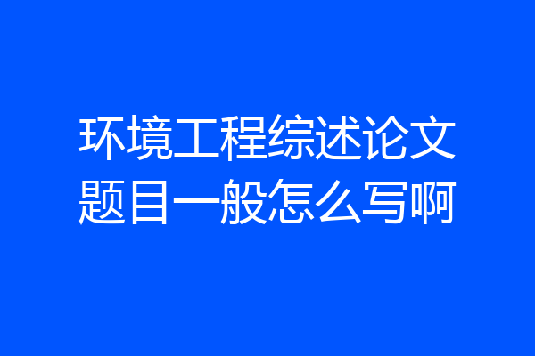 环境工程综述论文题目一般怎么写啊