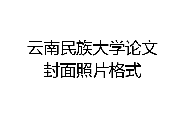 云南民族大学论文封面照片格式