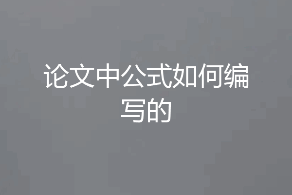 论文中公式如何编写的