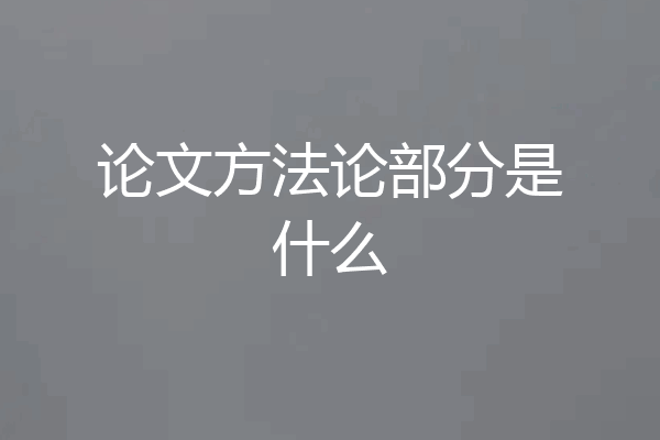 论文方法论部分是什么