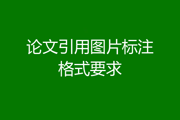论文引用图片标注格式要求