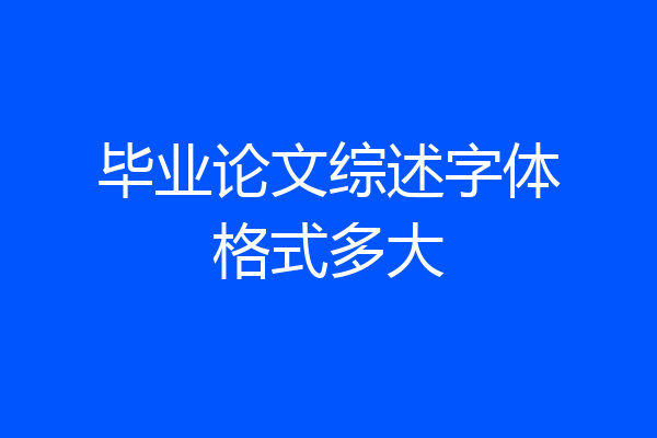 毕业论文综述字体格式多大