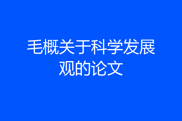 毛概关于科学发展观的论文