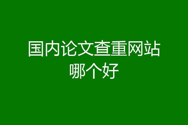 国内论文查重网站哪个好