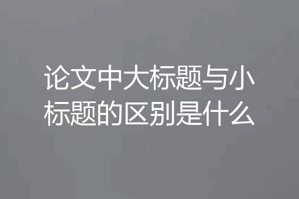 论文中大标题与小标题的区别是什么
