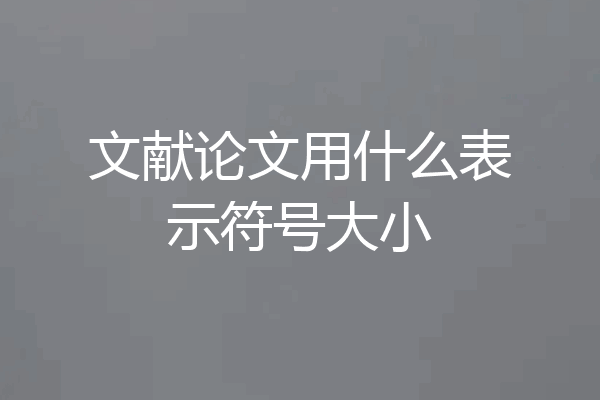 文献论文用什么表示符号大小