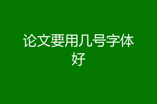 论文要用几号字体好