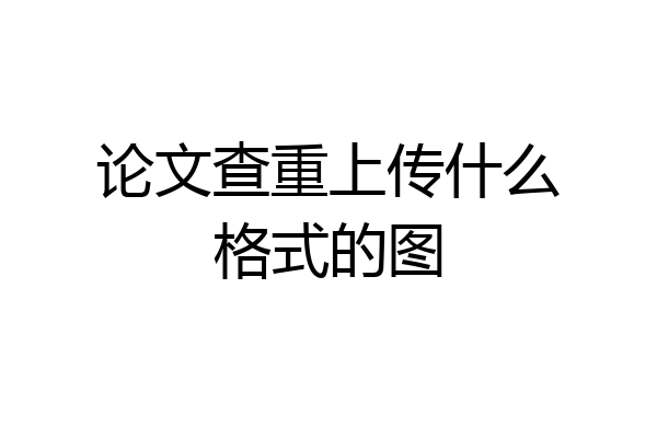 论文查重上传什么格式的图