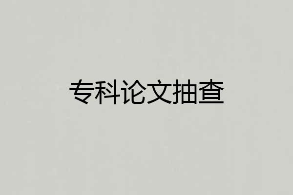 专科论文抽查