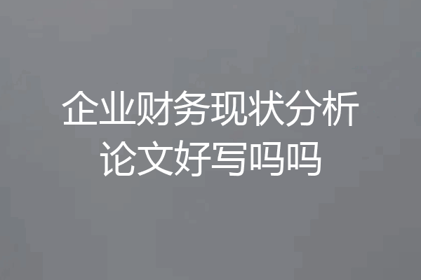 企业财务现状分析论文好写吗吗