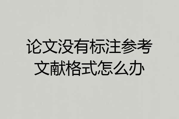 论文没有标注参考文献格式怎么办