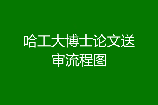 哈工大博士论文送审流程图