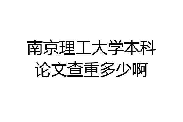 南京理工大学本科论文查重多少啊