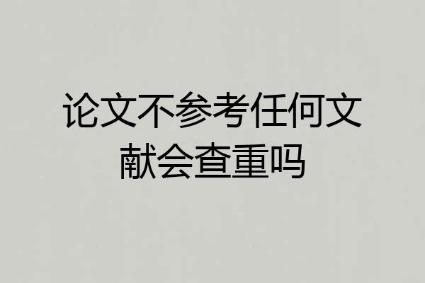 论文不参考任何文献会查重吗