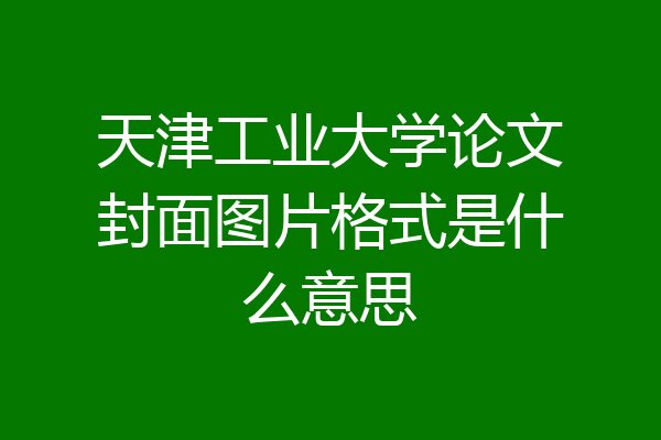 天津工业大学论文封面图片格式是什么意思